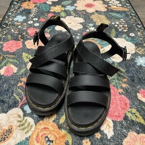 Dr. Martens Black Blaire Platform Sandals